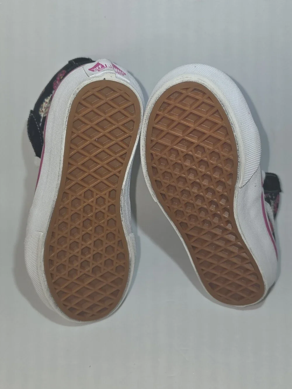 Vans Kids Black High-Top Sneakers with Pink Accents